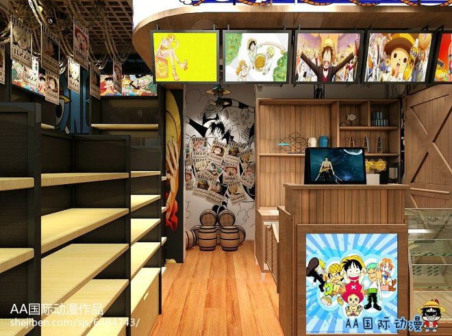 沉浸幻想世界 AA国际动漫主题餐厅3D设计效果图深度解析